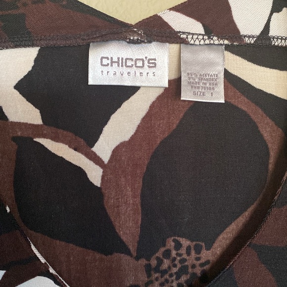 ⭐️CHICO’S- Floral 3/4 Sleeve Blouse Y2- Size 1/M EUC - Picture 2 of 9